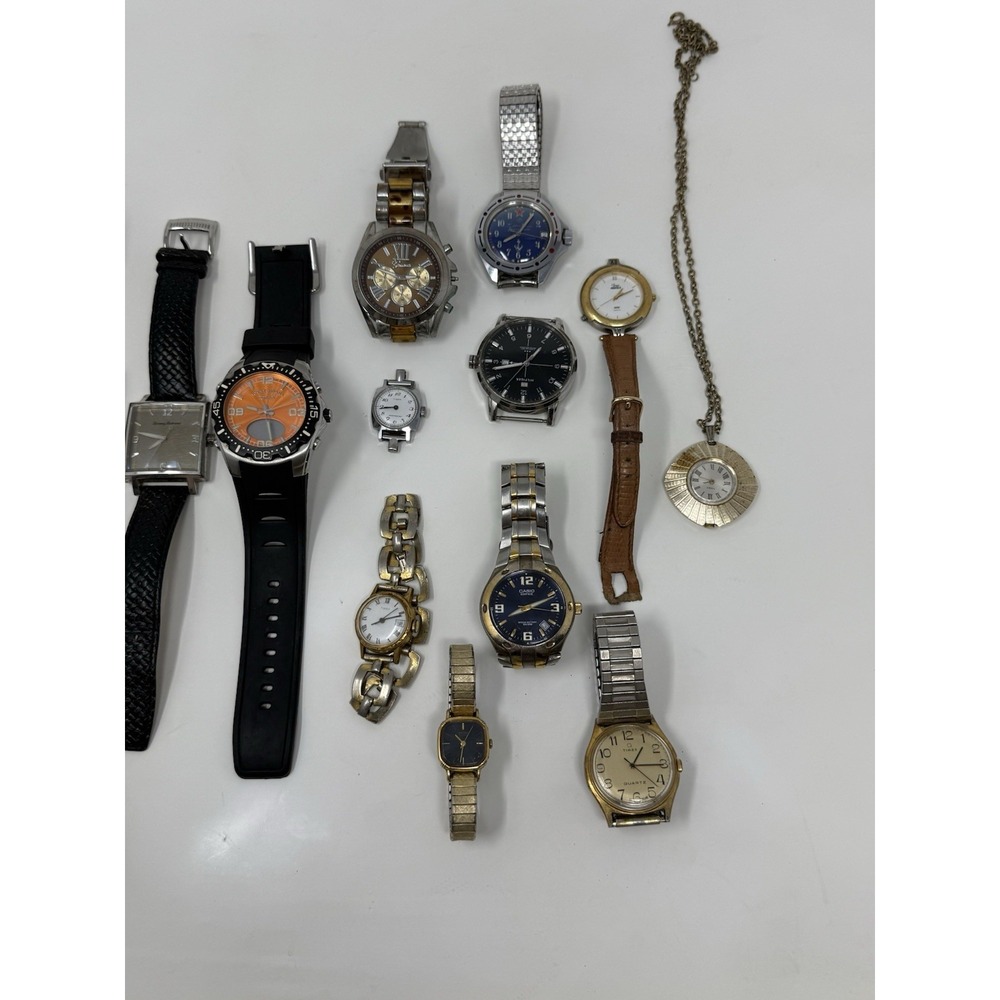 15 Watch Lot Invicta Casio Timex Vostok Tommy Bahama Parts Repair Untested - Picture 5 of 16